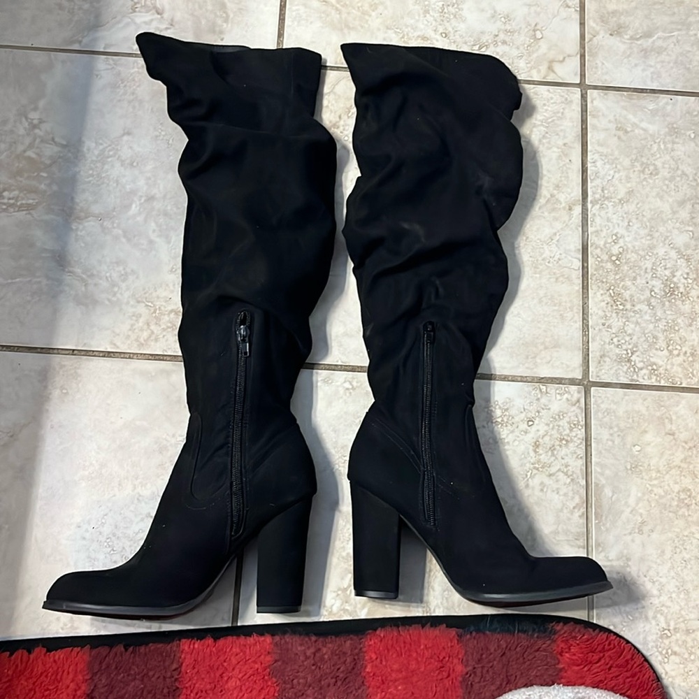 Cute black womens hightop boots